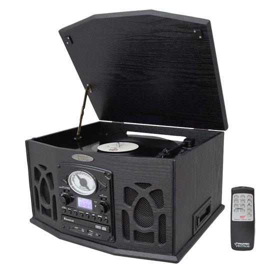 Vintage Turntable With CD/Cassette/Radio/Aux-In/USB/SD/MP3 and Vinyl-to-MP3 Encoding (RBPTCDS5U)