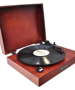 Classic Retro USB Phonograph/Turntable With Aux-Input Jack (Mahogany) (RBPVNTT1R)