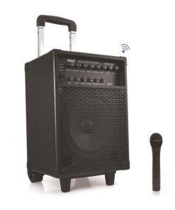 Wireless Portable Bluetooth PA Speaker System, Built-in Rechargeable Battery, Wireless Microphone, 400 Watt (PWMA230BT)