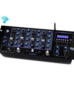 4-Channel Bluetooth DJ Mixer with USB Flash, SD Memory Card Readers & LCD Digital Display (PYD1962BU)