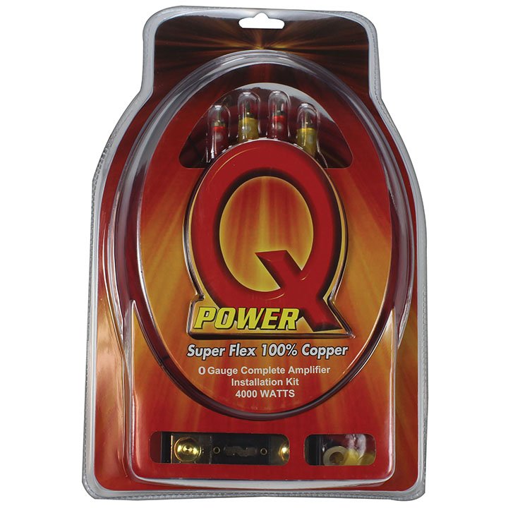 Qpower 0 Gauge amp kit 100% Copper