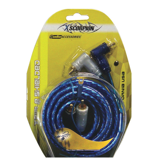 RCA CABLE 1.5' XSCORPION BLUE TRIPLE SHIELDED W/REMOTE WIRE