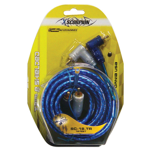 RCA CABLE 18' XSCORPION BLUE TRIPLE SHIELDED W/REMOTE WIRE