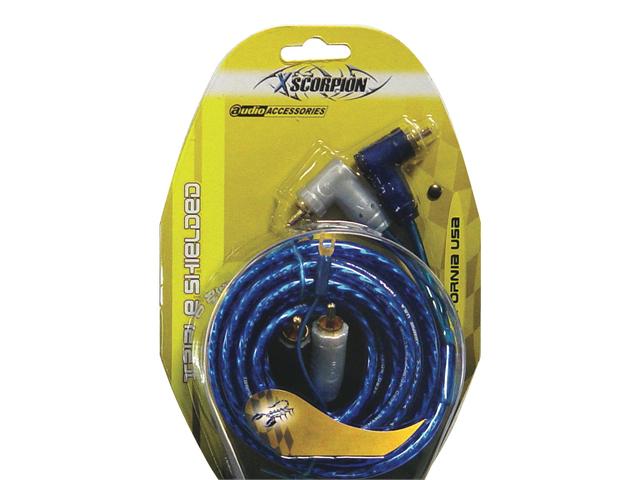 RCA CABLE 3' XSCORPION BLUE TRIPLE SHIELDED W/REMOTE WIRE