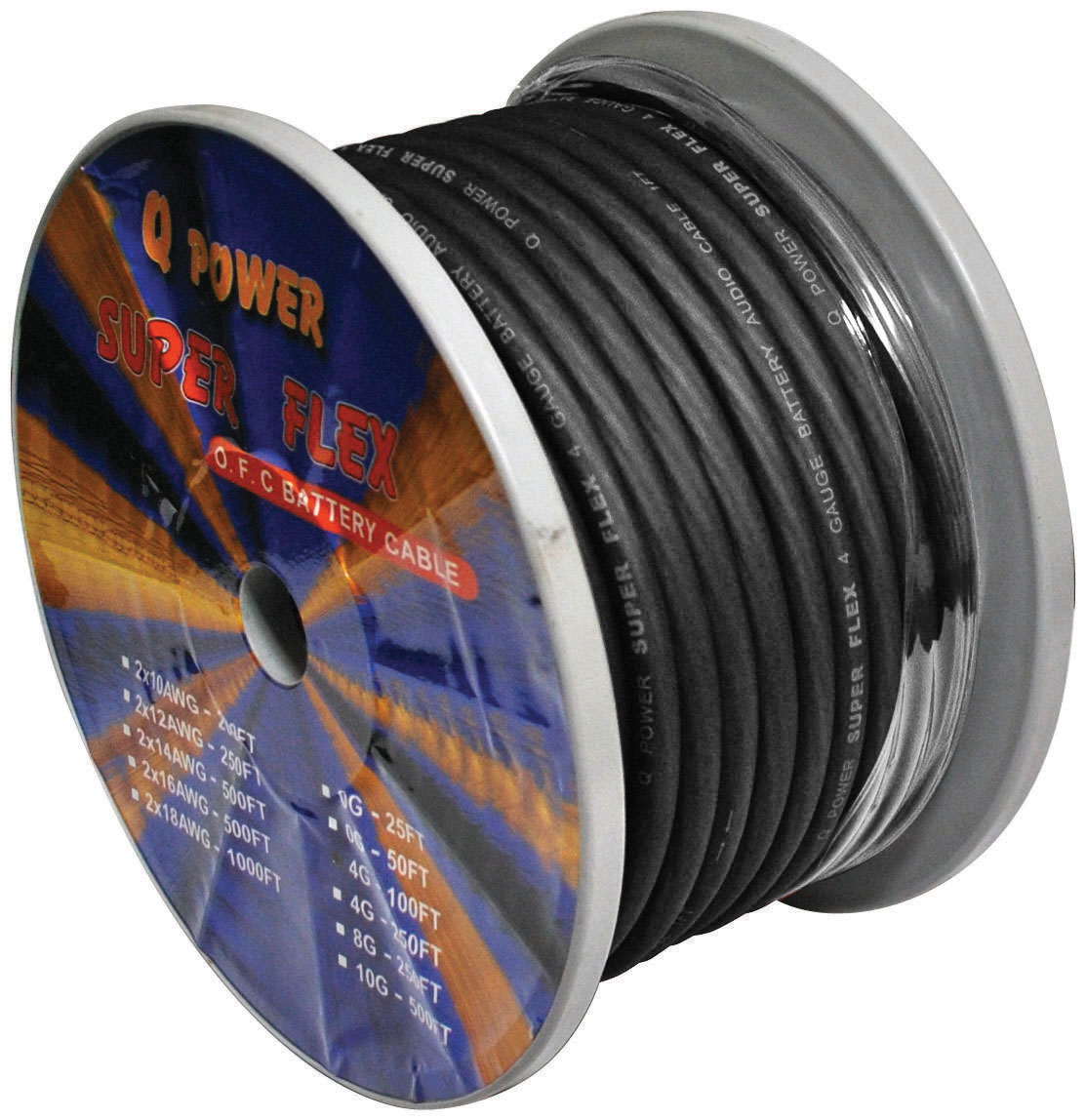 POWER WIRE 4GA. 100' BLACK QPOWER