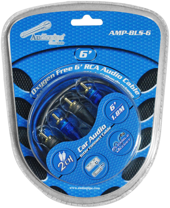 Audiopipe Oxygen Free RCA Audio Cable 6 Ft