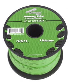 Audiopipe 16 gauge 100ft Green primary wire