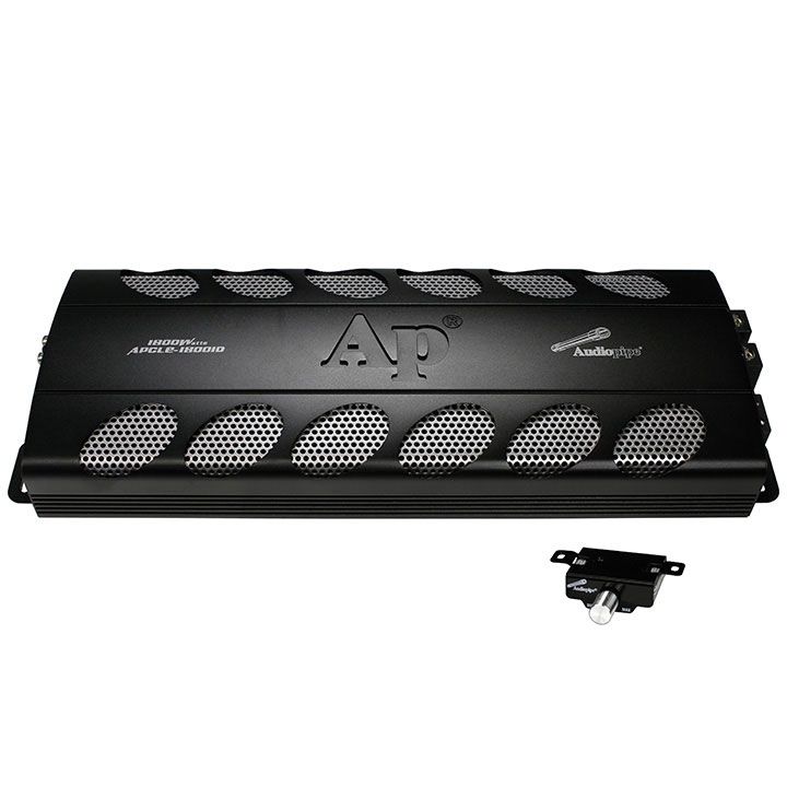 Audiopipe 1800W Class D amplifier overload/overheat protection remote woofer volume control APCLE18001D - Image 2