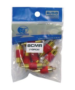 RCA COUPLER MALE;RED; BULLZ AUDIO; 10/BAG