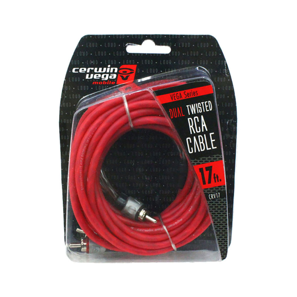 Cerwin Vega Vega Series 2-channel RCA cable 17ft dual twisted dual molded ends