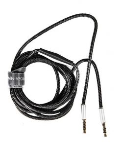 Cerwin Vega 3.5mm hands-free audio cable with built in microphone 6ft.