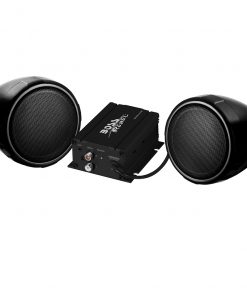 Boss Motorcycle/UTV Speaker and Amplifier System 3" Bluetooth Speakers 600 Watts BLACK Housing