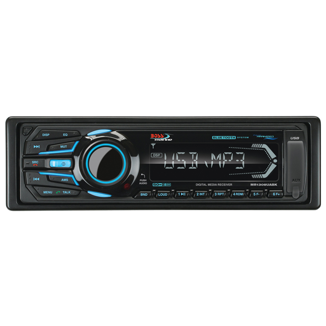 Boss Marine Mechless Single Din Receiver Bluetooth USB/SD Remote Black MR1308UABK - Image 2