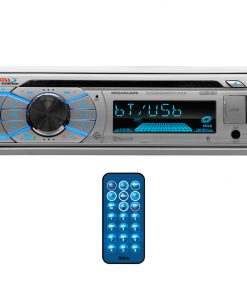 Boss Marine Single Din Receiver CD/MP3/USB/SD Front Aux RemoteSilver