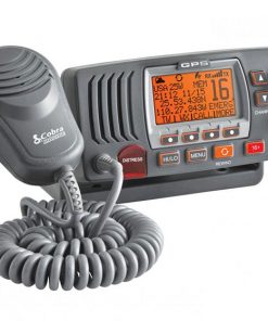 COBRA FIX MNT MARINE VHF RADIO W/ REWIND & GPS GRAY