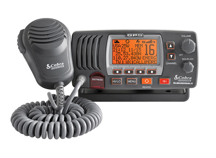 COBRA FIX MNT MARINE VHF RADIO W/ REWIND & GPS GRAY MRF77BGPS - Image 2