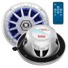 Boss Audio Marine silver 6.5" 2 way speaker (PAIR) multi color illumination wireless remote