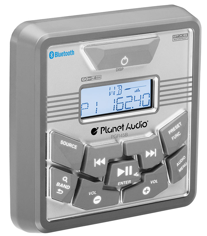 Planet 3.5" Marine Gauge Radio Featuring 60W x 4 Built-In Amplifier Bluetooth