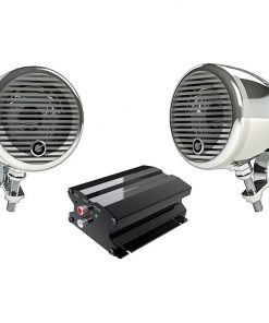 Planet Motorcycle/ATV Sound System with Bluetooth 1 pair of 3" Weather Proof Chrome Speakers Amp