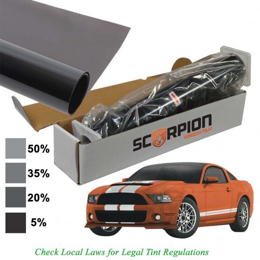 Scorpion Window Tint Predator Series 2 ply 20% 24"x 100' roll Deep Dye 3rd Gen. Lifetime Warranty