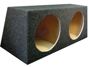 EMPTY WOOFER BOX (2)10" QPOWER; ANGLED HATCHBACK *AHD10E*