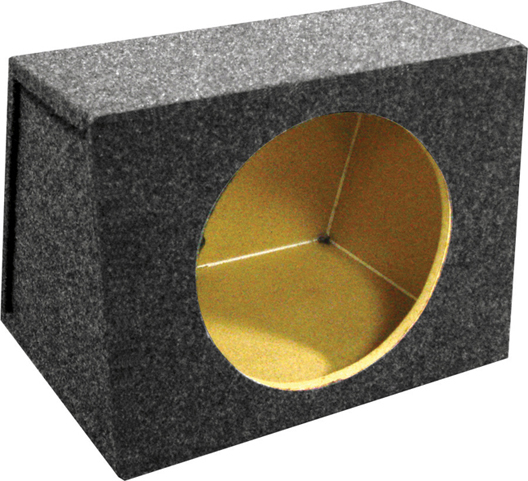 EMPTY WOOFER BOX SINGLE 12" QPOWER; HATCHBACK; *MDF FRONT*