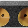 EMPTY WOOFER BOX DUAL 12" QPOWER; SQUARE; *MDF FRONT*