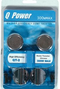 Alternative view of QPOWER TWEETERS 1" DOME (sold as pair) 300W CHROME BLISTER PACKED QT2
