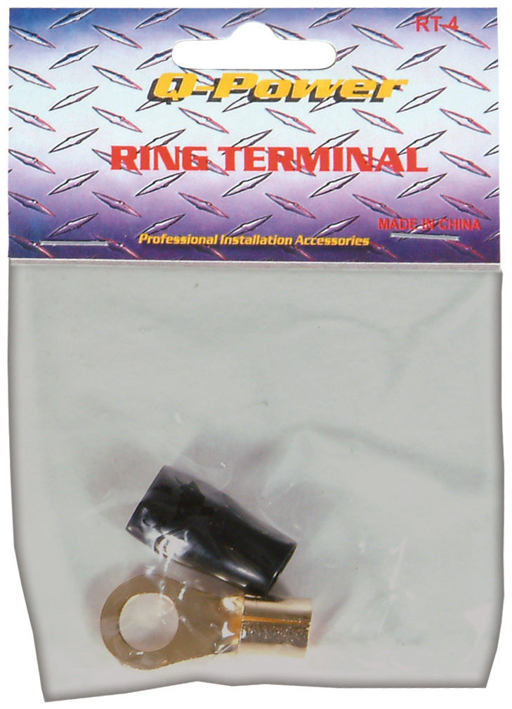 Qpower ring terminal 4 gauge black