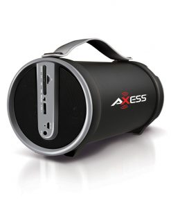 Axess Grey Portable Bluetooth IndoorOutdoor 2.1 HiFi Cylinder Loud Speaker with BuiltIn 4 Inch Sub