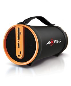 Axess Yellow Portable Bluetooth IndoorOutdoor 2.1 HiFi Cylinder Loud Speaker with BuiltIn 4 Inch Sub