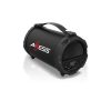 Axess Bluetooth Hi-Fi Cylinder Loud Speaker 4 Inch Sub Vibrating Disk SD Card USB AUX Inputs Black