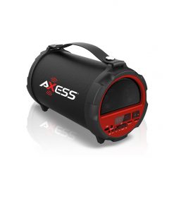 AXESS Bluetooth In-Outdoor 2.1 Hi-Fi Cylinder Loud Speaker  Built-In 4" Sub Red