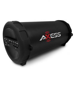 Axess Portable Thunder Sonic Bluetooth Cylinder Loud Speaker BuiltIn FM Radio SD Card USB AUX Black