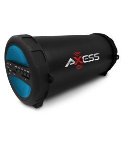Axess Portable Thunder Sonic Bluetooth Cylinder Loud Speaker BuiltIn FM Radio SD Card USB AUX Blue