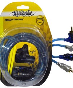 RCA CABLE 18' RIGHT ANGLE BLUE/PLATINUM TWISTED