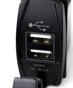 Street Vision Rocker Switch 2-Port USB Charge Panel - White Radiance - Sold each