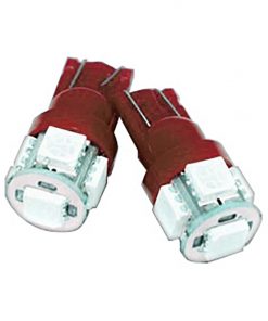 Street Vision T10 5050 LED 5 Chip Bulbs-Red*PAIR*
