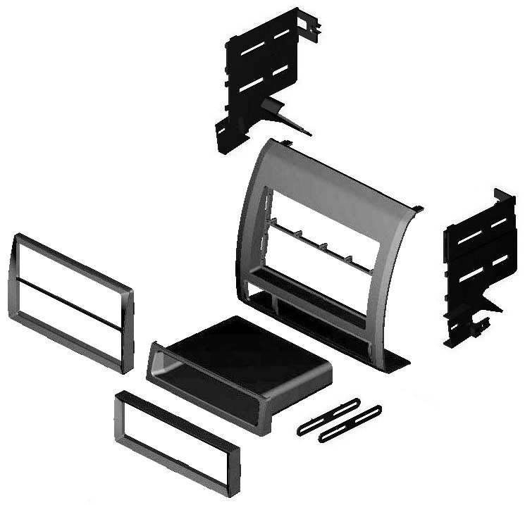 INSTALLATION KIT '05-11 A.I. TOYOTA TACOMA DASH KIT; SILVER