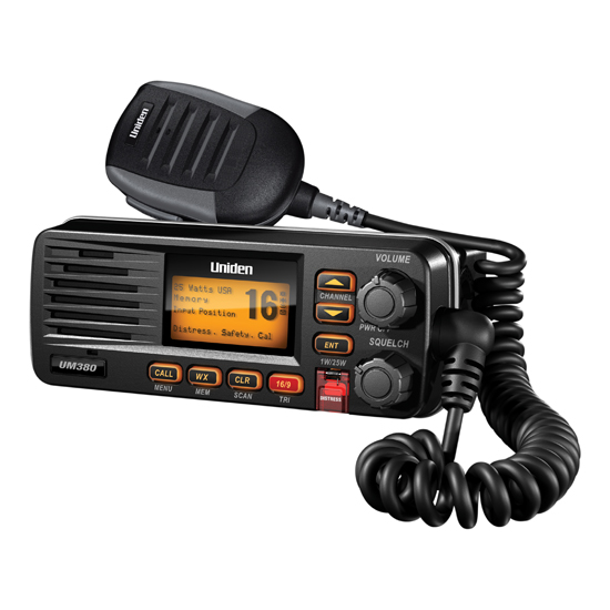 Uniden Class D DSC Fixed Mount Marine Radio Black Waterproof