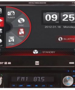 Dual 7 Inch Single din In dash Dvd Receiver With Motorized Touchscreen & Bluetooth