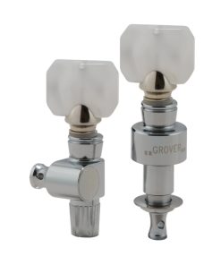 GROVER GEARED BANJO PEGS CHROME W/   SQUARE PRLD BUTTON SET 5