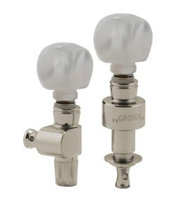GROVER GEARED BANJO PEGS NICKEL W/   ROUND PRLD BUTTON SET 5