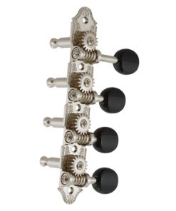 GROVER PROFESSIONAL MANDOLIN "F" VINTAGE NICKEL SET 8 4 + 4 ON PLATE W/  BLACK BUTTON