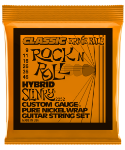 Hybrid Slinky Classic Rock n Roll Pure Nickel Wrap Electric Guitar Strings - 9-46 Gauge