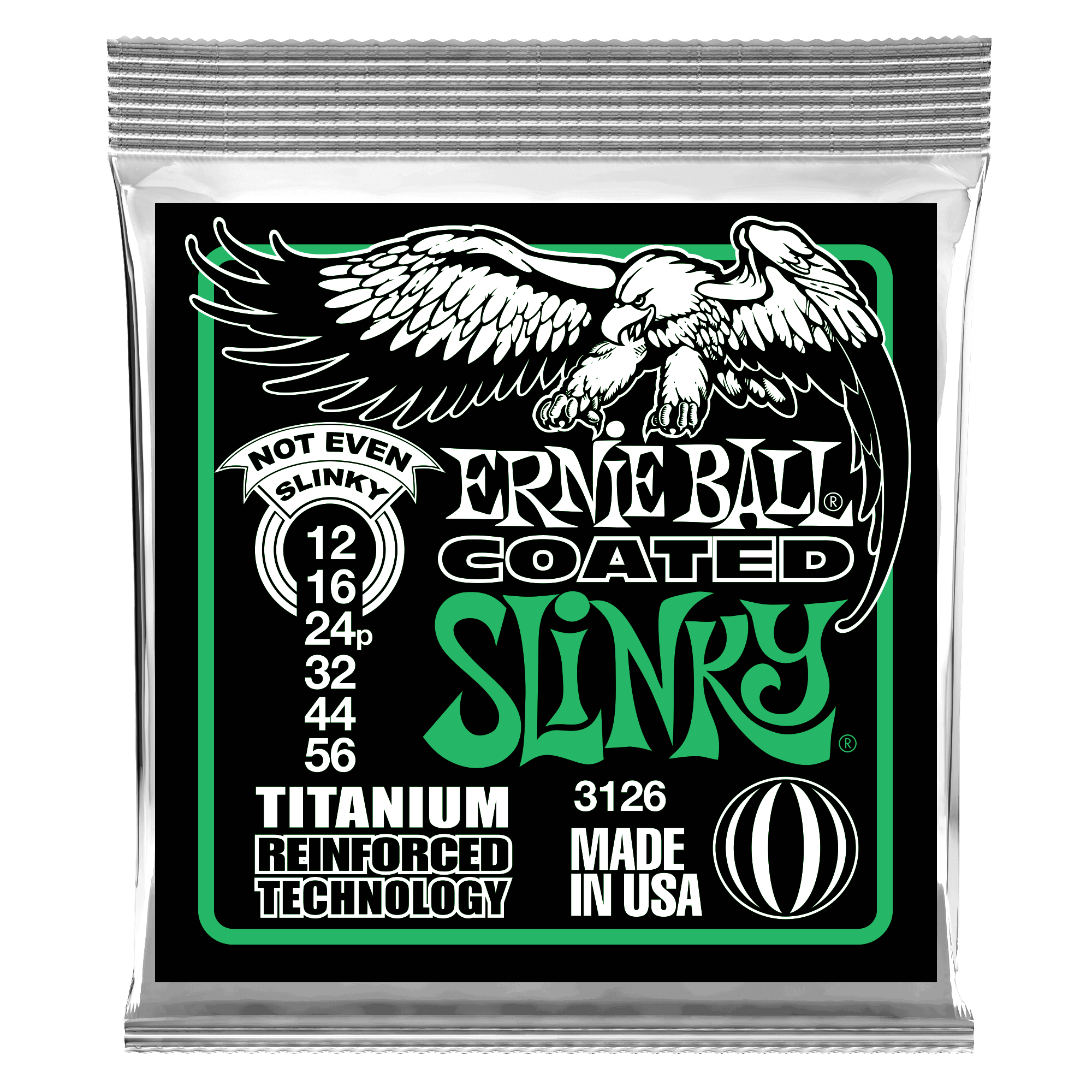 Not Even Slinky Coated Titanium RPS Electric Guitar Strings - 12-56 Gauge