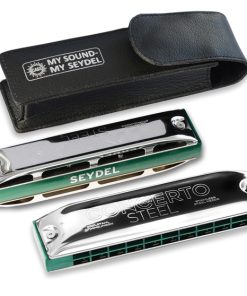 SEYDEL CONCERTO STEEL OCTAVE HARMONICA W/REAL LEATHER CASE