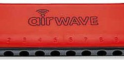 SUZUKI AIRWAVE 10 HOLE DIATONIC HARMONICA, KEY OF C, RED