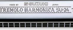 SUZUKI 2 TIMER TREMOLO HARMONICA, 24 DUAL HOLE, OCTAVE TUNED